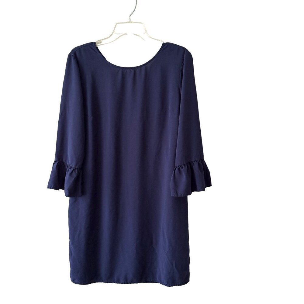 🎈🎈🎈Old Navy Bell Ruffle Sleeve Shift Dress Navy Blue A Line Boat Neck